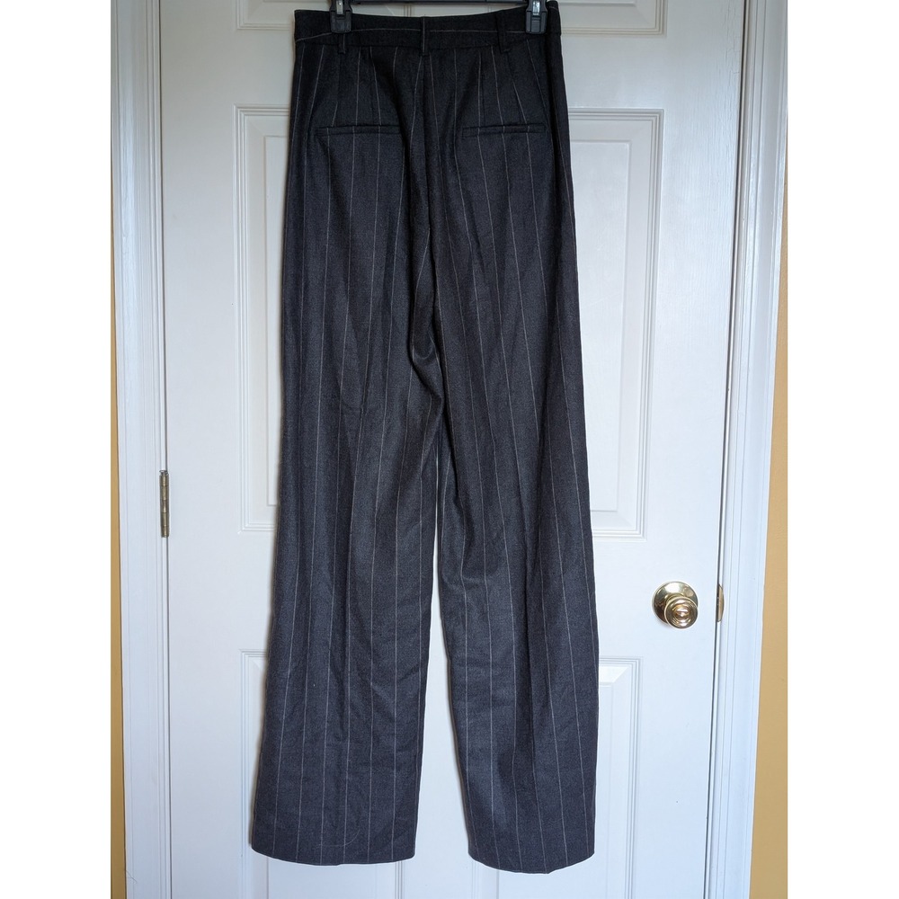 Marella Italy Charcoal Pinstripe Pleated Wide Leg Dress Pants Women's 30x37 - Picture 4 of 6